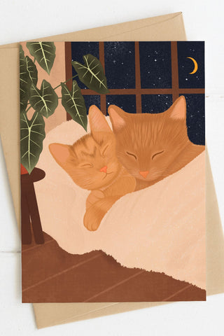 ITSFUNNYHOWW Carte de Souhait - Câlin de chats