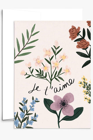 MIMI & AUGUST Carte Je t'aime jardin