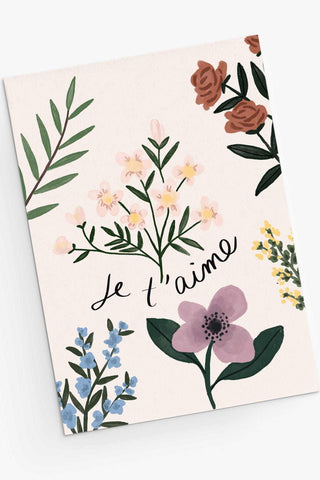 MIMI & AUGUST Carte Je t'aime jardin