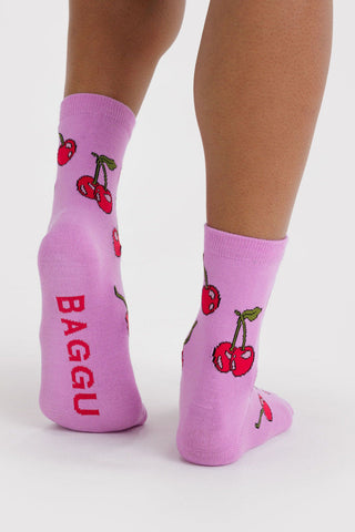BAGGU Chaussettes Crew - Cerises