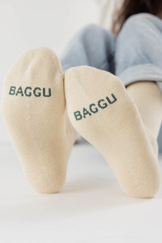 BAGGU Chaussettes Ribbed - Ecru