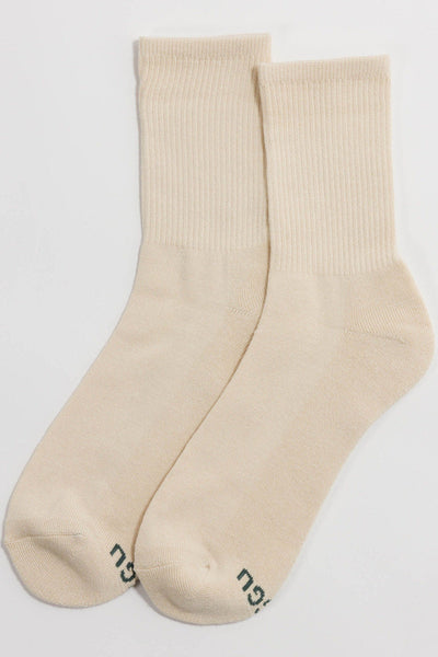 BAGGU Chaussettes Ribbed - Ecru