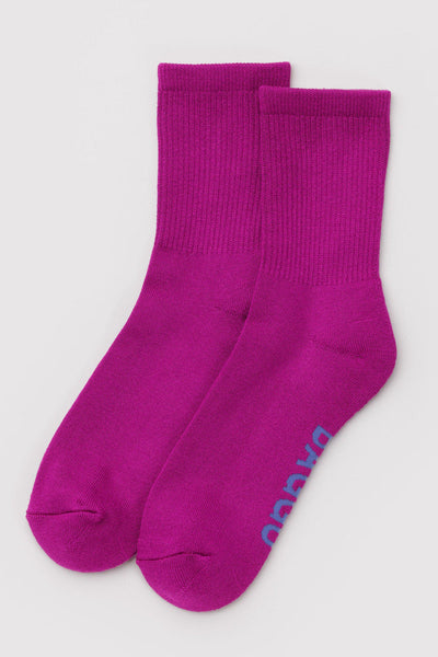 BAGGU Chaussettes Ribbed - Fuchsia foncé