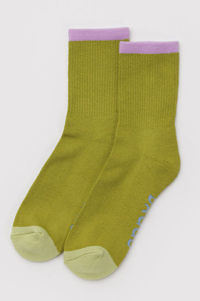 BAGGU Chaussettes Ribbed - Mix Olive