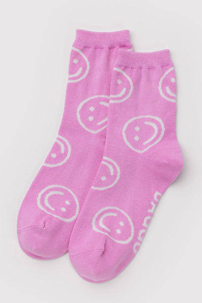 BAGGU Chaussettes Crew - Pink Happy