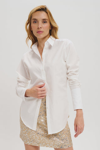 LELE DEBALTZAC Chemise Valentine à Frange - Blanc