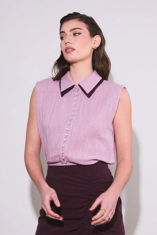 HILARY MACMILLAN Chemise Col Winona - Rose