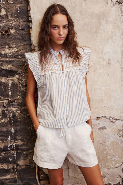 MELISSA NEPTON Blouse Bailey - Blanc et Bleu