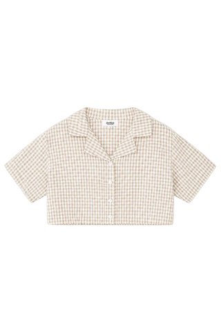 AMNOT Chemise Courte Ample - Gingham Beige