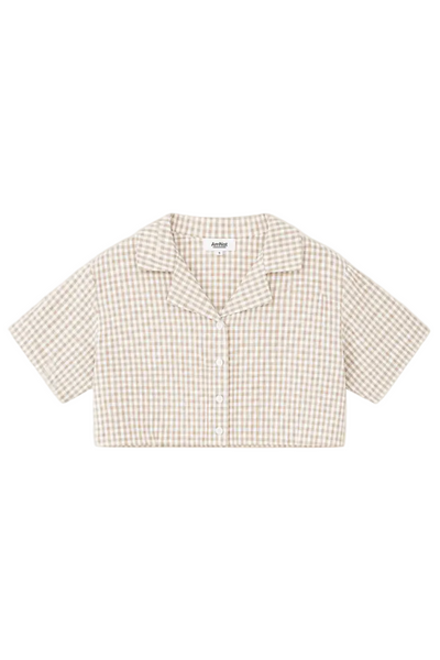 AMNOT Chemise Courte Ample - Gingham Beige