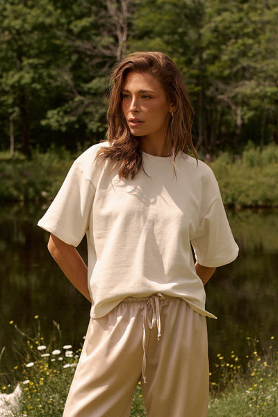 DAILYSTORY T-shirt Anaé Fleece - Crème