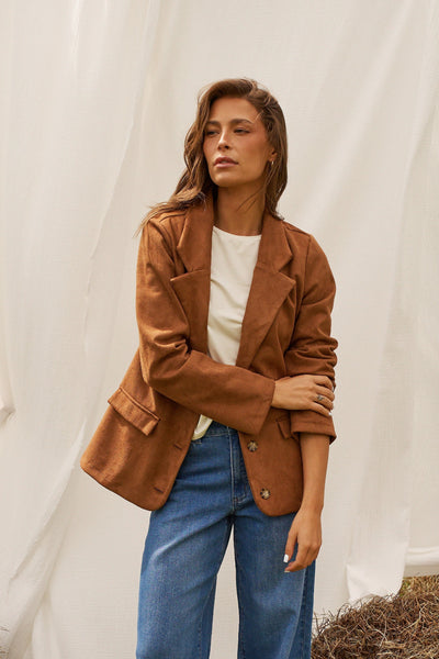 DAILYSTORY Veston Miley - Suède Caramel