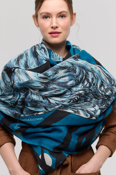 PRINCESSE & DRAGON Foulard Mysterra - Bleu