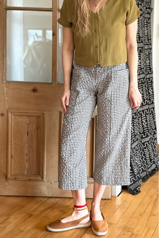 KAZAK Pantalon Pétunia - Vichy Teal
