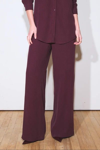HILARY MACMILLAN Pantalon Jambe Large - Bourgogne