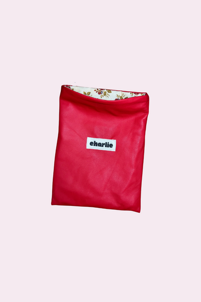 CHARLIE Pochette à Livre Petit Format - Cuir Rouge vif