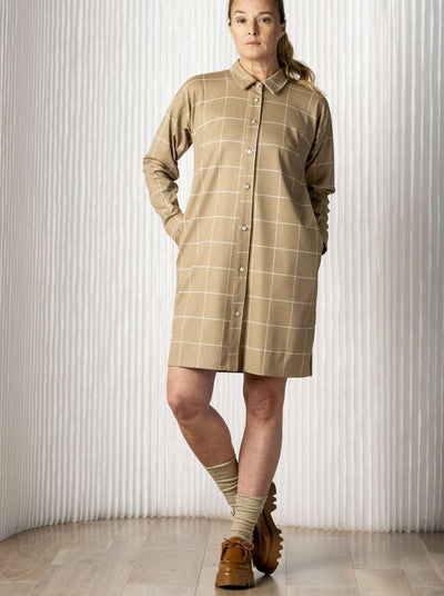 BODYBAG Robe Chemise Sussex - Camel Grid