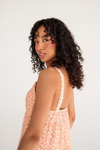 DAILYSTORY Robe Gigi - Orange Fleuri