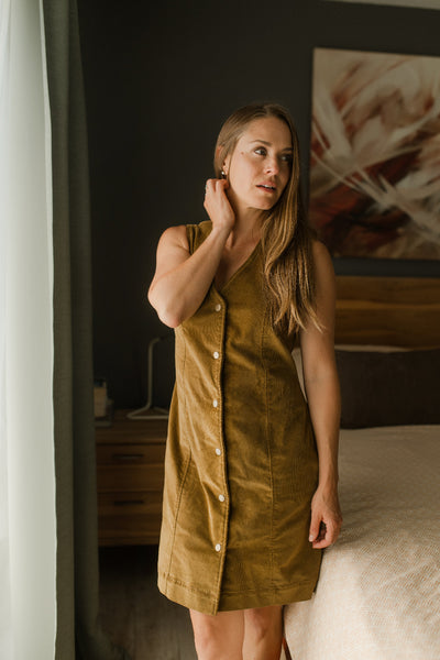 LOUVE Robe Tailleur Corduroy - Cuivre