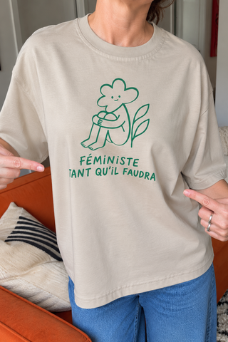 SAULE T-Shirt Féministe tant qu'il faudra - Fleur