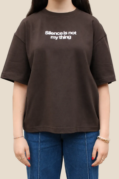 SAULE T-Shirt Féministe - Brun