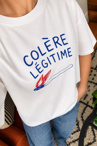 SAULE T-Shirt Féministe Colère Légitime - Blanc