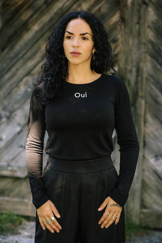MERCEDES MORIN Haut Oui - Noir