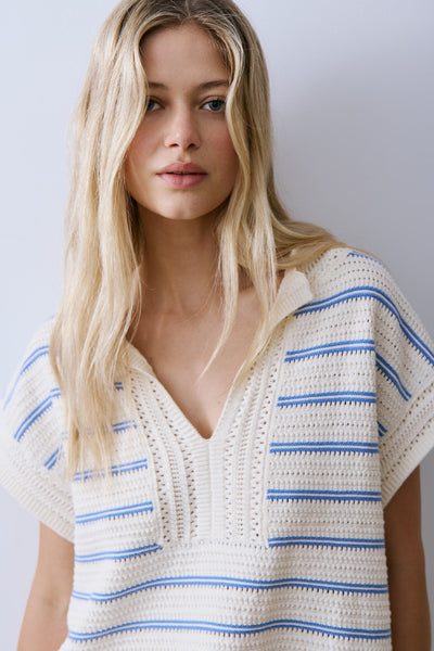 MELISSA NEPTON Tricot Teresa - Bleu Crème