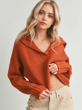 BUTTERMELON Knit Sweater - Rust