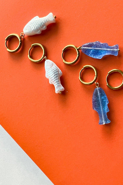 YELLOW DOTS Boucles d'Oreilles Poisson