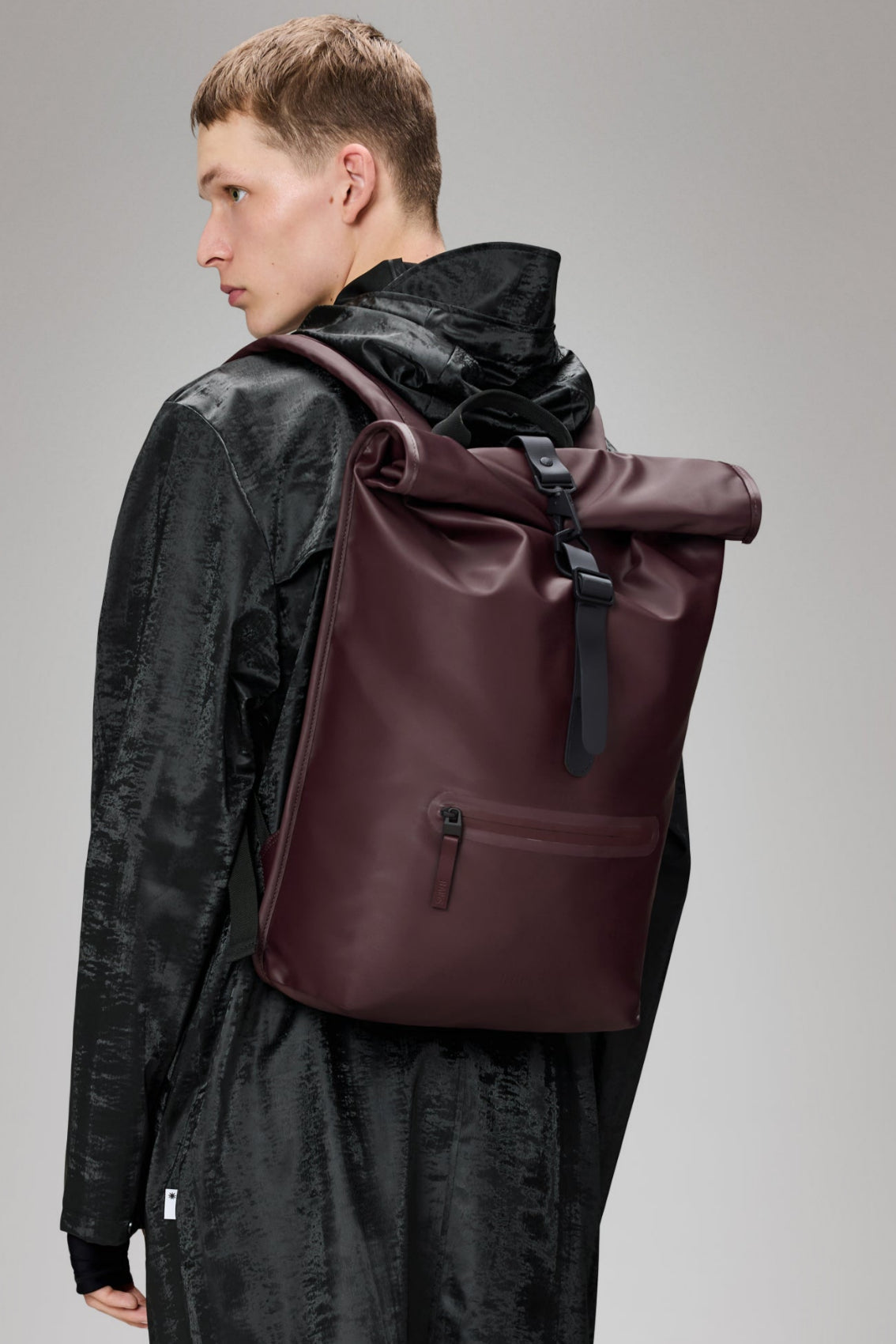 rains maroon backpack RAINS Rolltop Bag – Belle et Rebelle