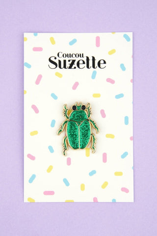 HELLO SUZETTE Scarab Pin