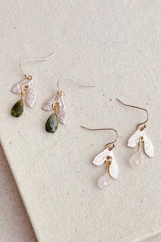 GRACIE ROSE Boucles d'Oreilles Pendantes Feuille