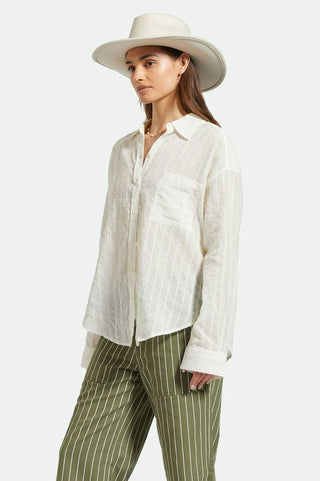 BRIXTON East Side Boxy Embroidered Shirt - White