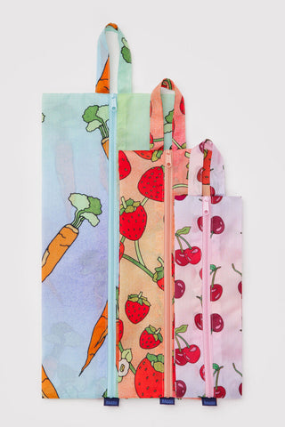 BAGGU Pochette ZIP 3D - Carotte et Fruits