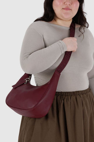 BAGGU Sac Moyen Crescent Cuir Recyclé - Mahogany
