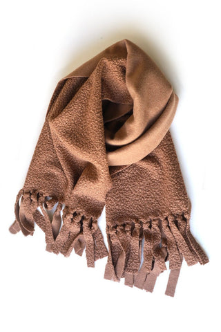 GIBOU Curly Fleece Scarf with Fringes 