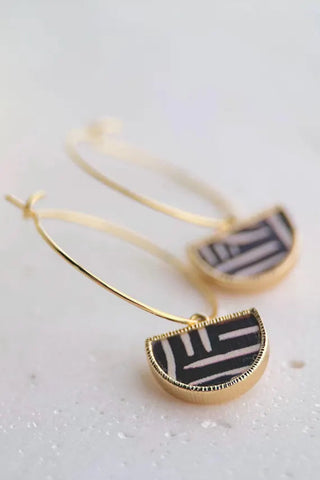 BOUCLE D'OR Boucles d'Oreilles Demi Cercle - Ligné