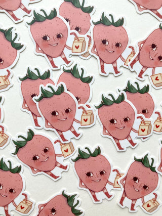 VALERIE BOIVIN Autocollant - Lait à la fraise