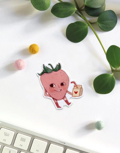 VALERIE BOIVIN Autocollant - Lait à la fraise