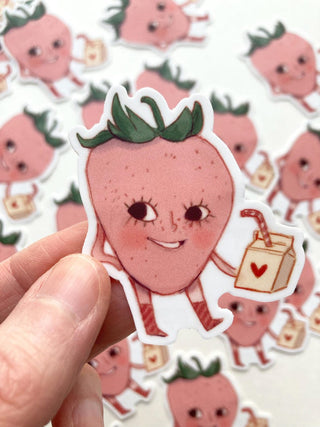 VALERIE BOIVIN Autocollant - Lait à la fraise