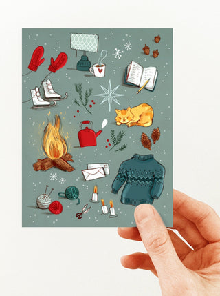 VALERIE BOIVIN ILLUSTRATION Wish Card - Christmas Comfort