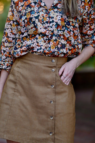 MEEMOZA Cruz Blouse - Navy Flowers