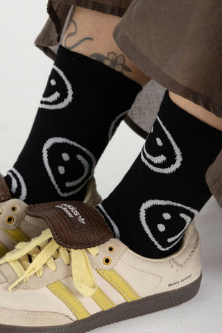 BAGGU Chaussettes Crew - Noir Heureux