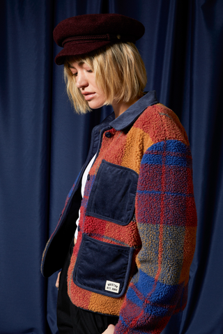 BRIXTON Delilah Sherpa Jacket - Multicolor Plaid