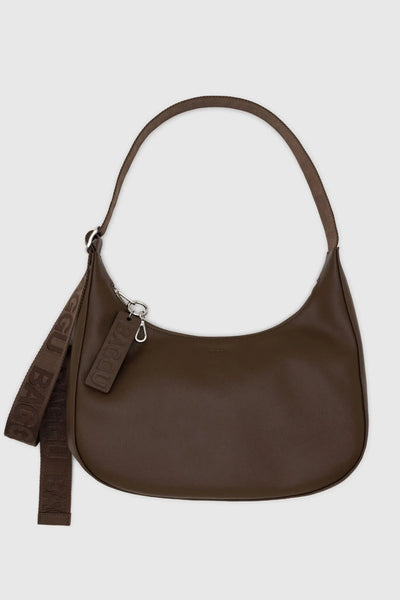 BAGGU Medium Crescent Recycled Leather Bag - Brown