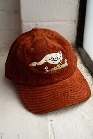 STAY HOME CLUB Casquette Velours Côtelé Reaching - Rouille