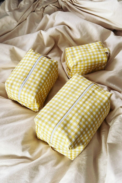 FREON COLLECTIVE Trousse de Toilette - Vichy Jaune