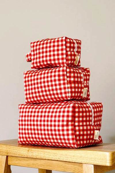 FREON COLLECTIVE Trousse de Toilette - Vichy Rouge