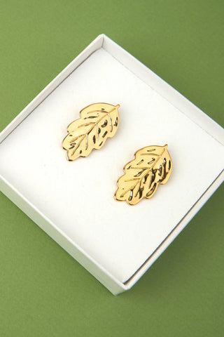 COUCOU SUZETTE Boucles d'Oreilles Feuille Métal